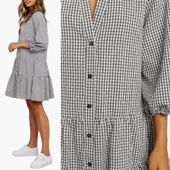 Petal Pup Daria Tiered Gingham Dress - Picture 3 of 7